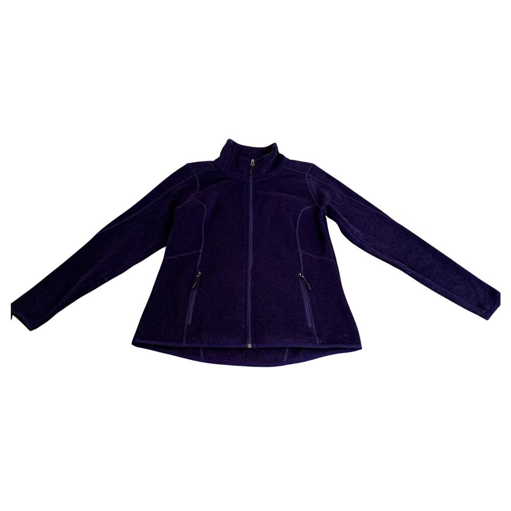 Women's Champion Full Zip Purple Athletic Jacket Size L with Lowered Back Hem